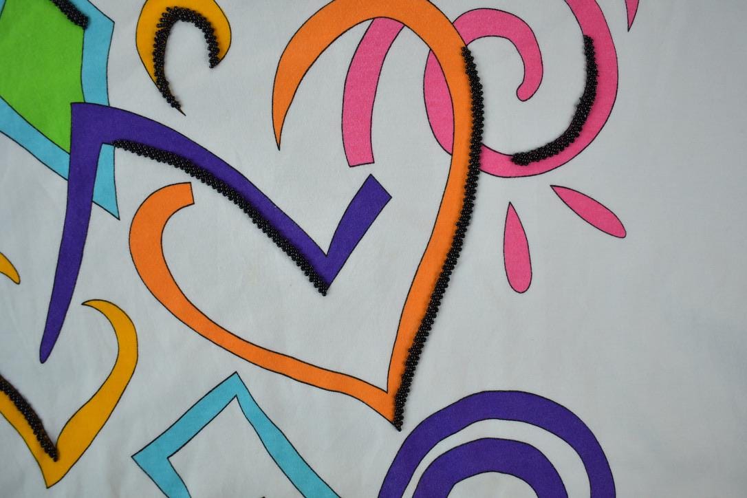 Vintage 1990s Santoria Hearts Graphic T-Shirt