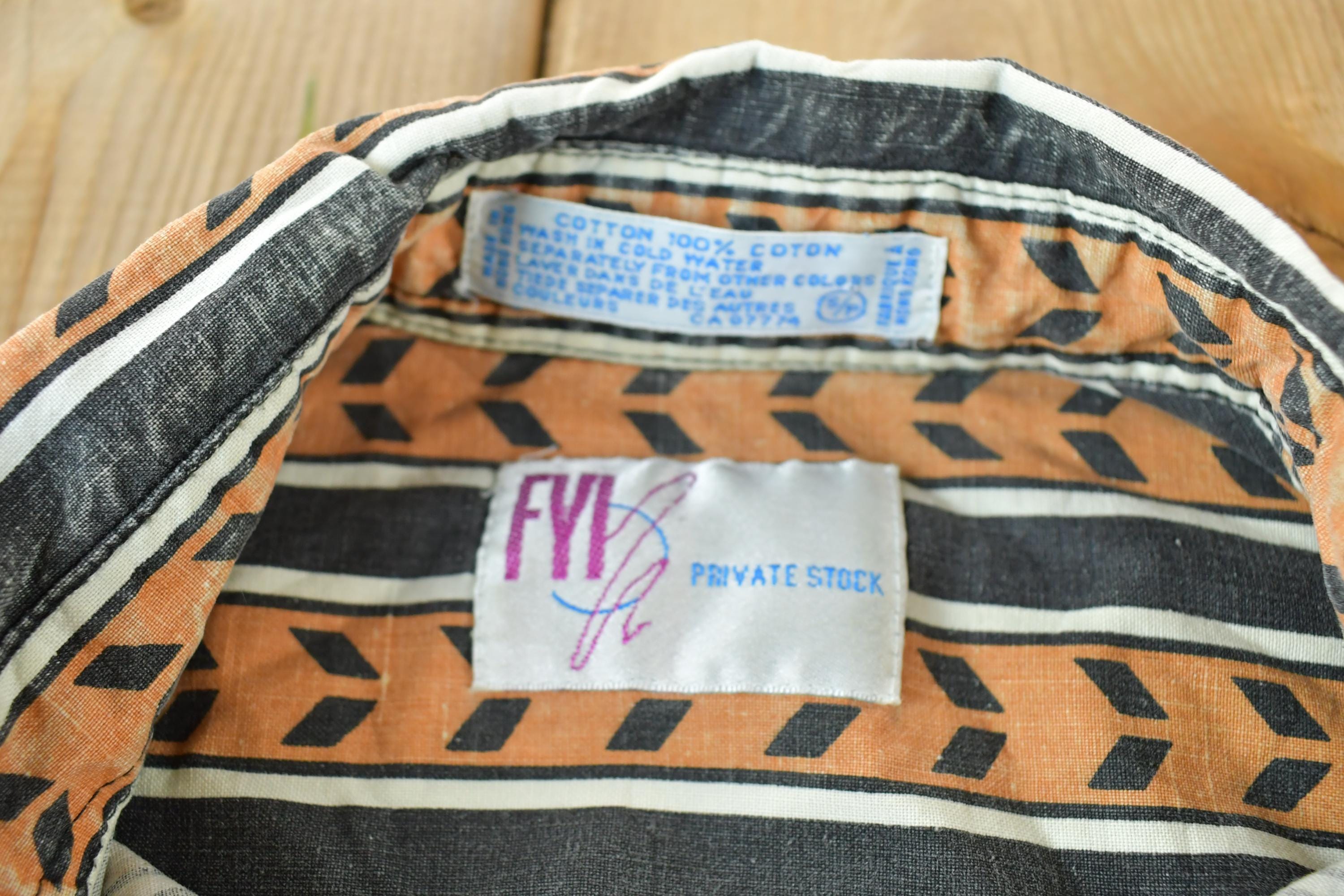 Vintage 90s Private Stock Western Button Up Shirt