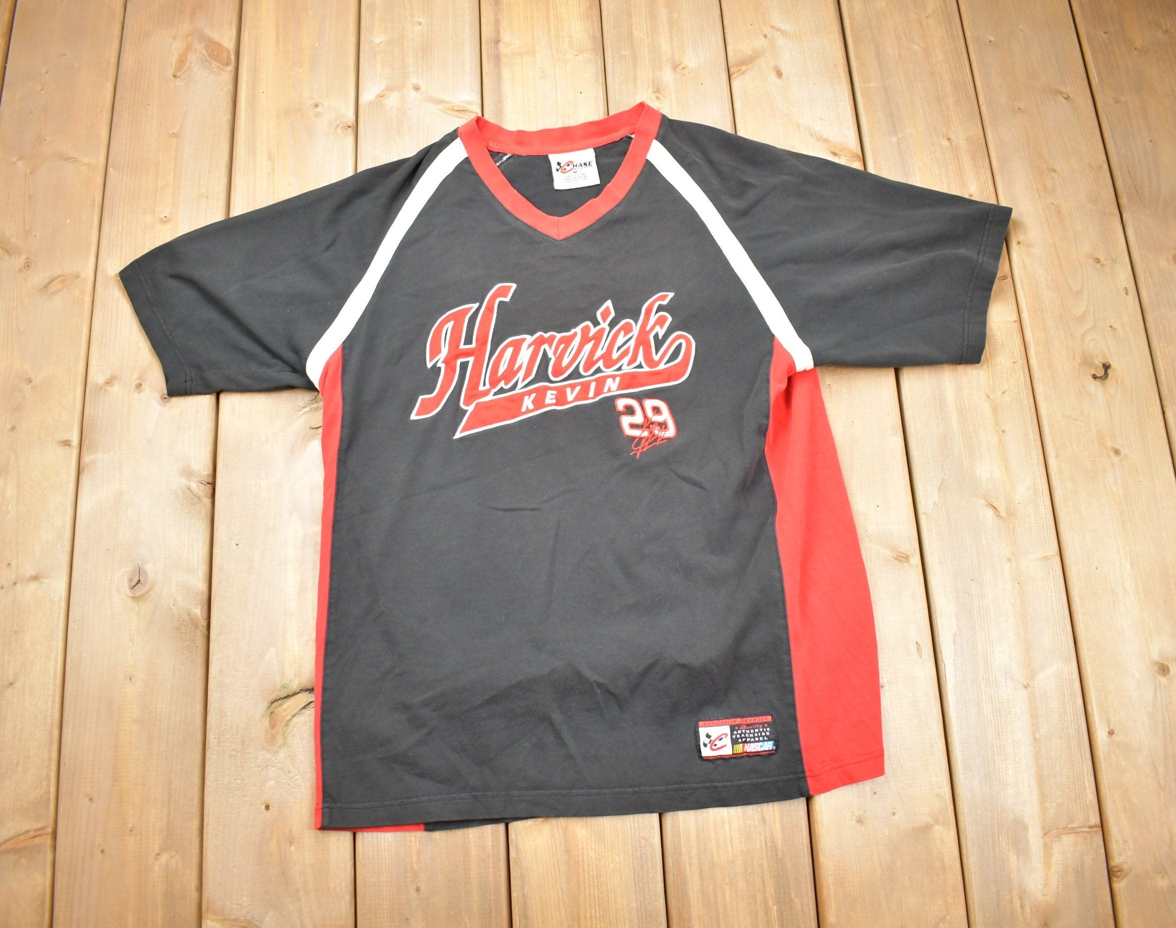 Vintage 1990s Kevin Harvick NASCAR Racing T-Shirt / V-Neck / Racing Tee / 90s Streetwear / Sportswear