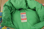 Vintage 1970s Frostline Patchwork Pattern Goose Down Puffer Jacket