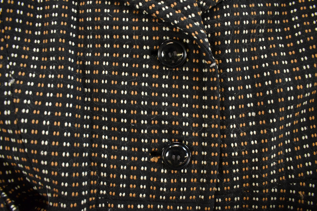 Vintage 1970s Plaid Trench Overcoat Women's Small