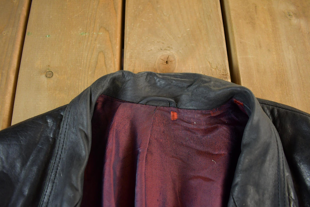 Vintage 1980s Leather Blazer Jacket Adult M-L