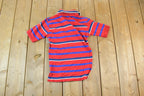 Vintage 1970s Youth Izod Lacoste Red Gator Button Up Polo Shirt