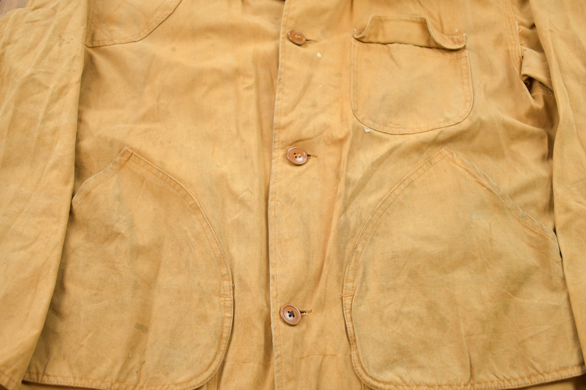 Vintage 1960s Canvas Chore Jacket  Workwear  Streetwear  Made In USA  90s  Blanket Lined Jacket  Distressed Chore Jacket  Barn Coat