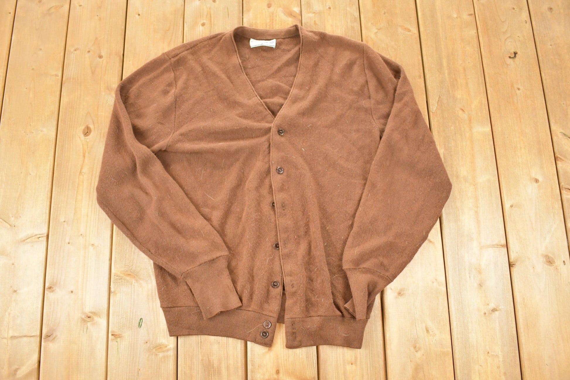 Vintage 1970s Grand Slam Munsingwear Knit Solid Brown Cardigan Sweater Mens M  70s Knit Crewneck  Vintage Preppy Knits