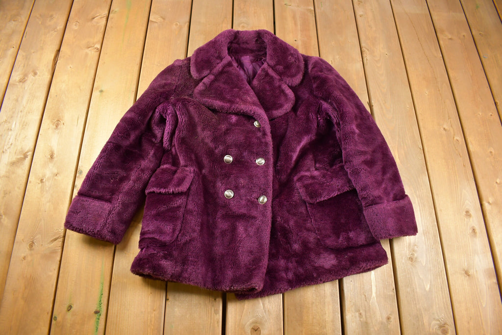 Vintage 1960s Sears & Roebucks Purple Plush Faux Fur Coat
