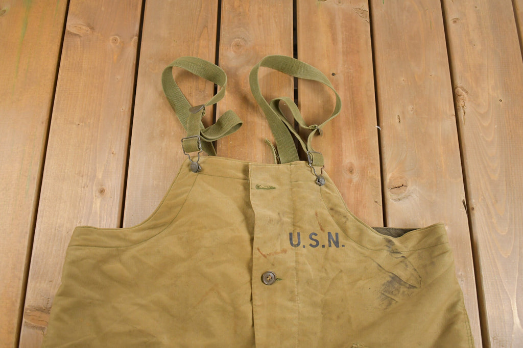 Vintage 1940s Navy Deck Bib Overalls WWII