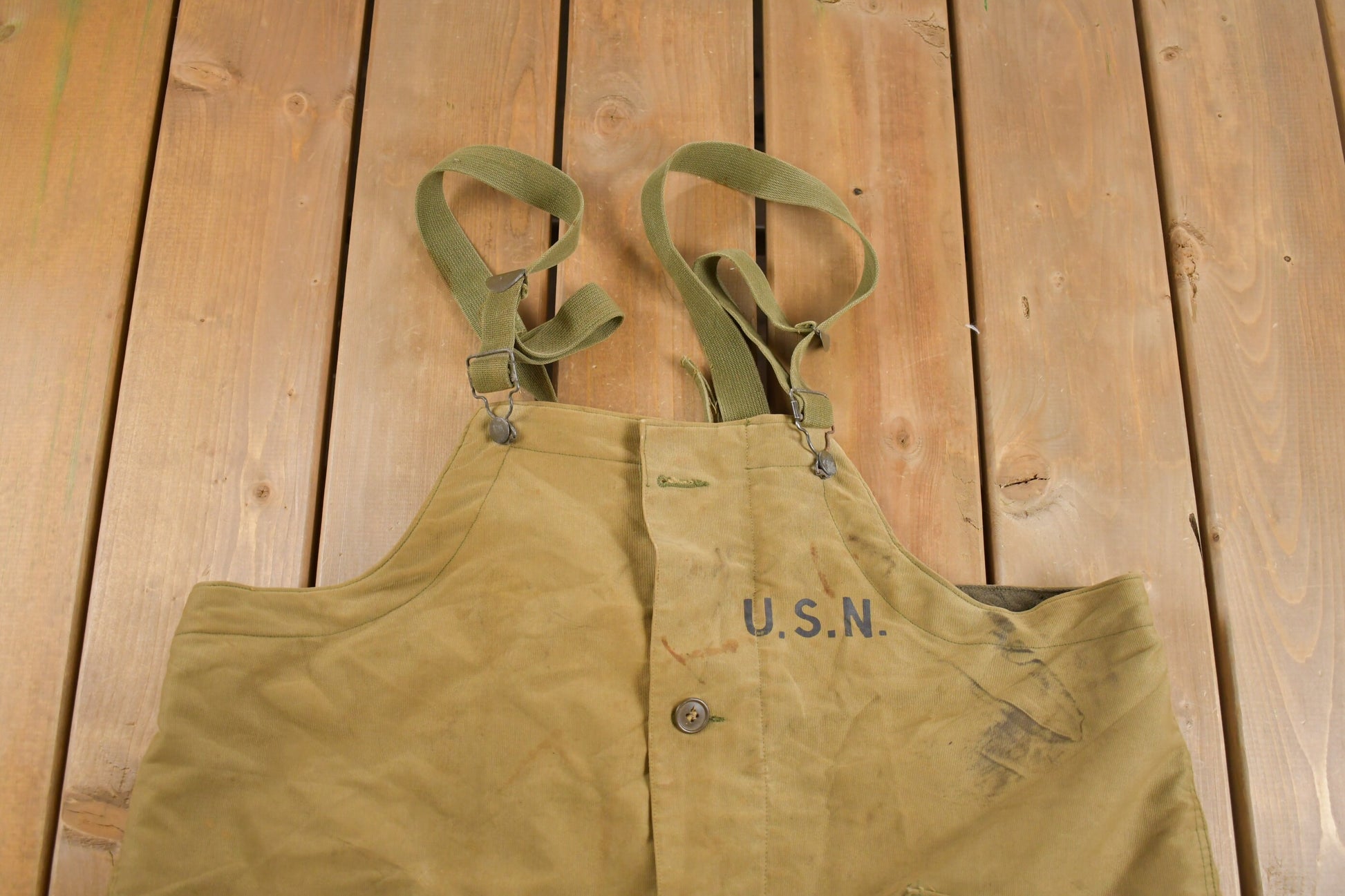Vintage 1940s Navy Deck Bib Overalls WWII