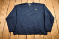 Vintage 1990s Deer Embroidered Quarter Button Sweatshirt