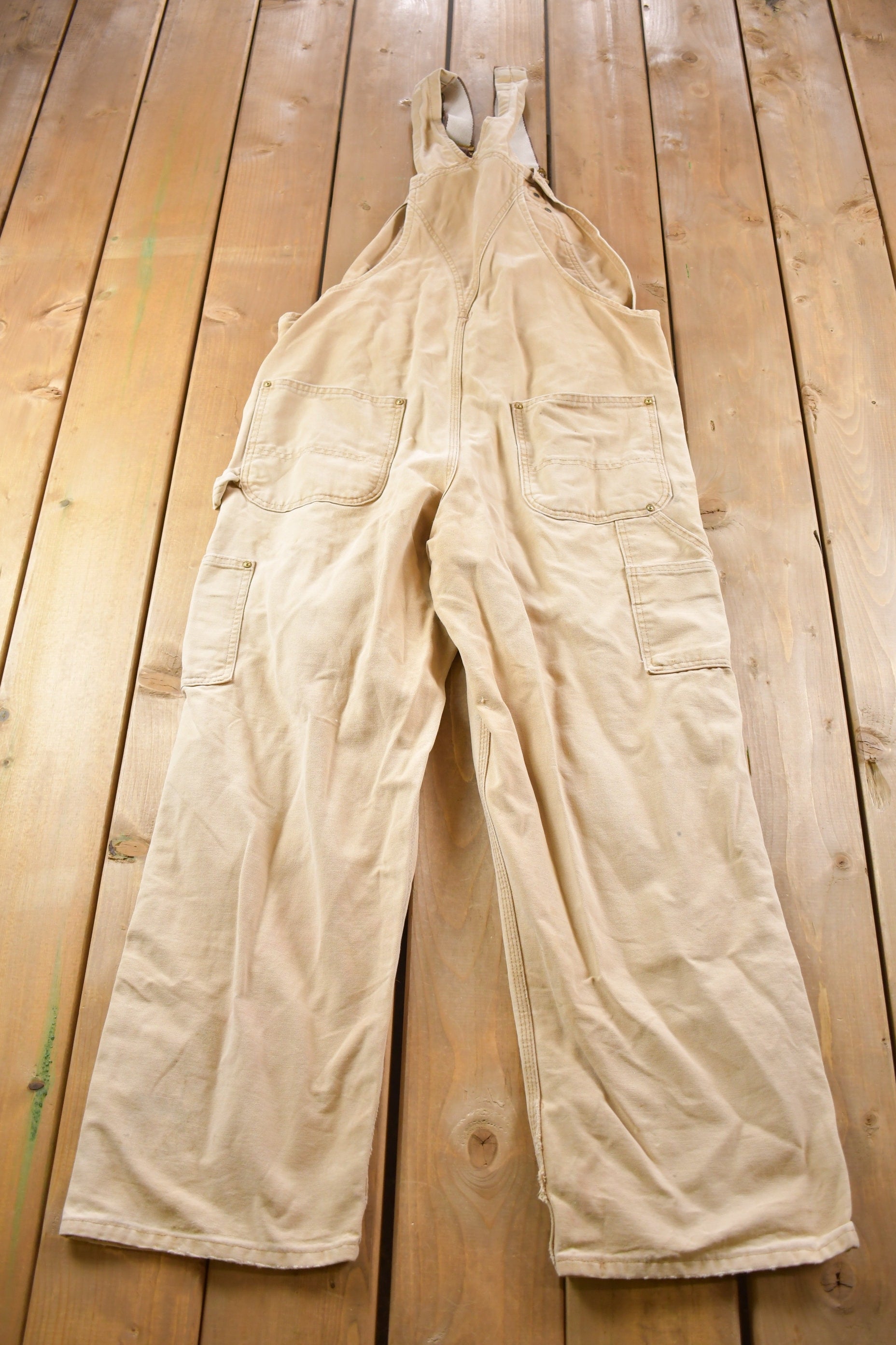 Vintage 1990s Carhartt Double Knee Canvas Overalls Size Medium