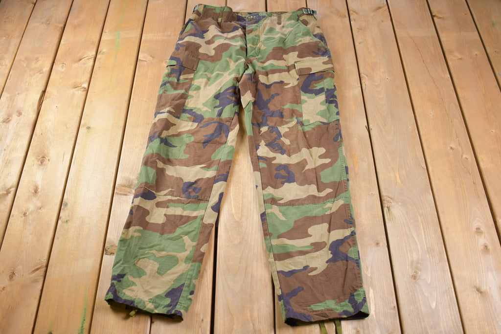 Vintage 1990s Army Woodland Camouflage Cargo Pants Size 34 x 31.5