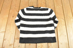 Vintage 1990s Jane Pierre French Striped Knit Crewneck Shirt Womens L  90's Abstract Pattern 3D Knitted Sweatshirt
