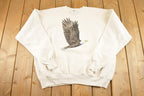 Vintage 1990s Maines State Flag FAB Bald Eagle Souvenir Crewneck Sweatshirt Men's XL / 90s Crewneck / Travel Vacation Sweater