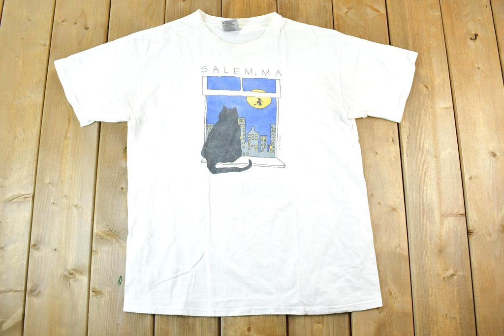 Vintage 1990s Salem MA Black Cat Souvenir T-Shirt Womens M