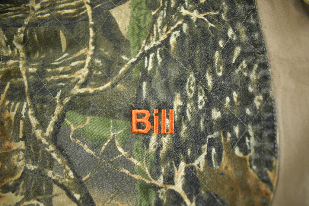 Vintage 1990s Cabelas Forest Camo Embroidered Blank Button Up Shirt