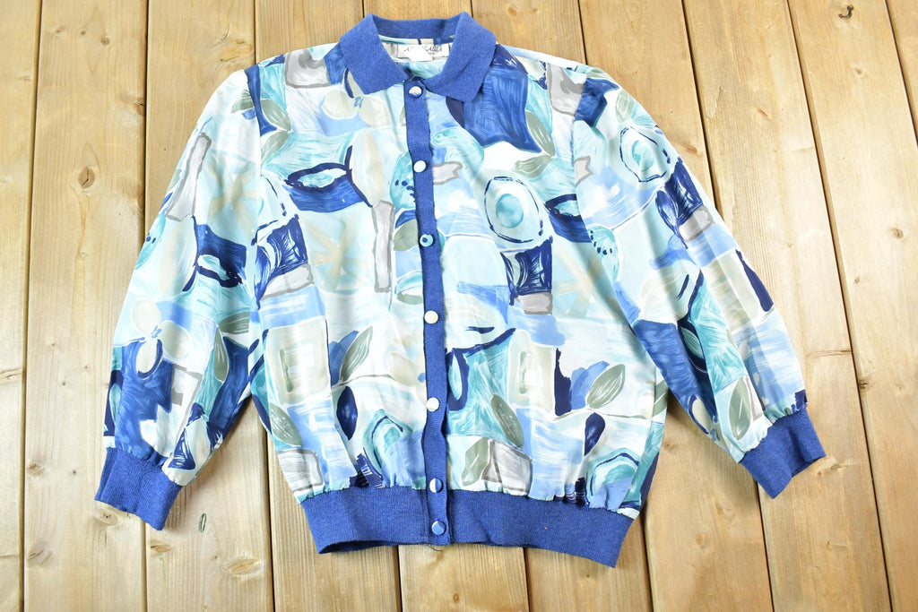 Vintage 1990s Anastasia Abstract Print Button Up Shirt Womens L