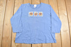 Vintage 1990's Cute Flower Long Sleeve T-Shirt
