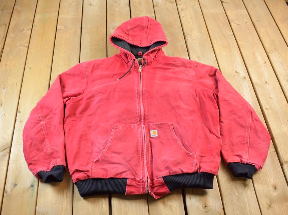 Vintage 2000s Distressed Carhartt Red Active Jacket Size L