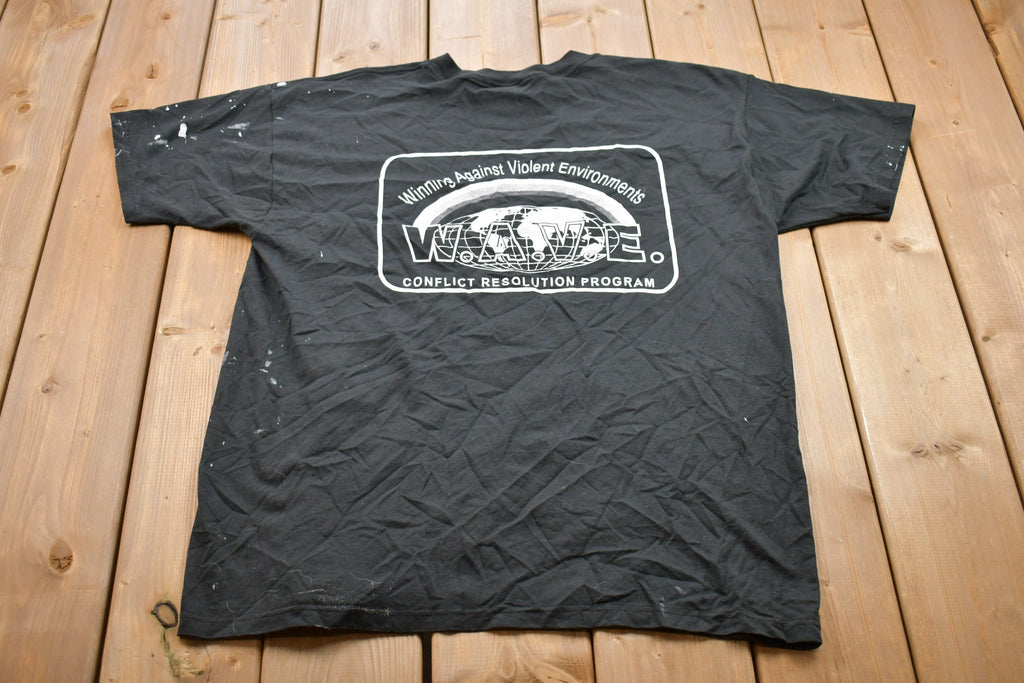 Vintage 1990s Cleveland Schools Peace Graphic T-Shirt