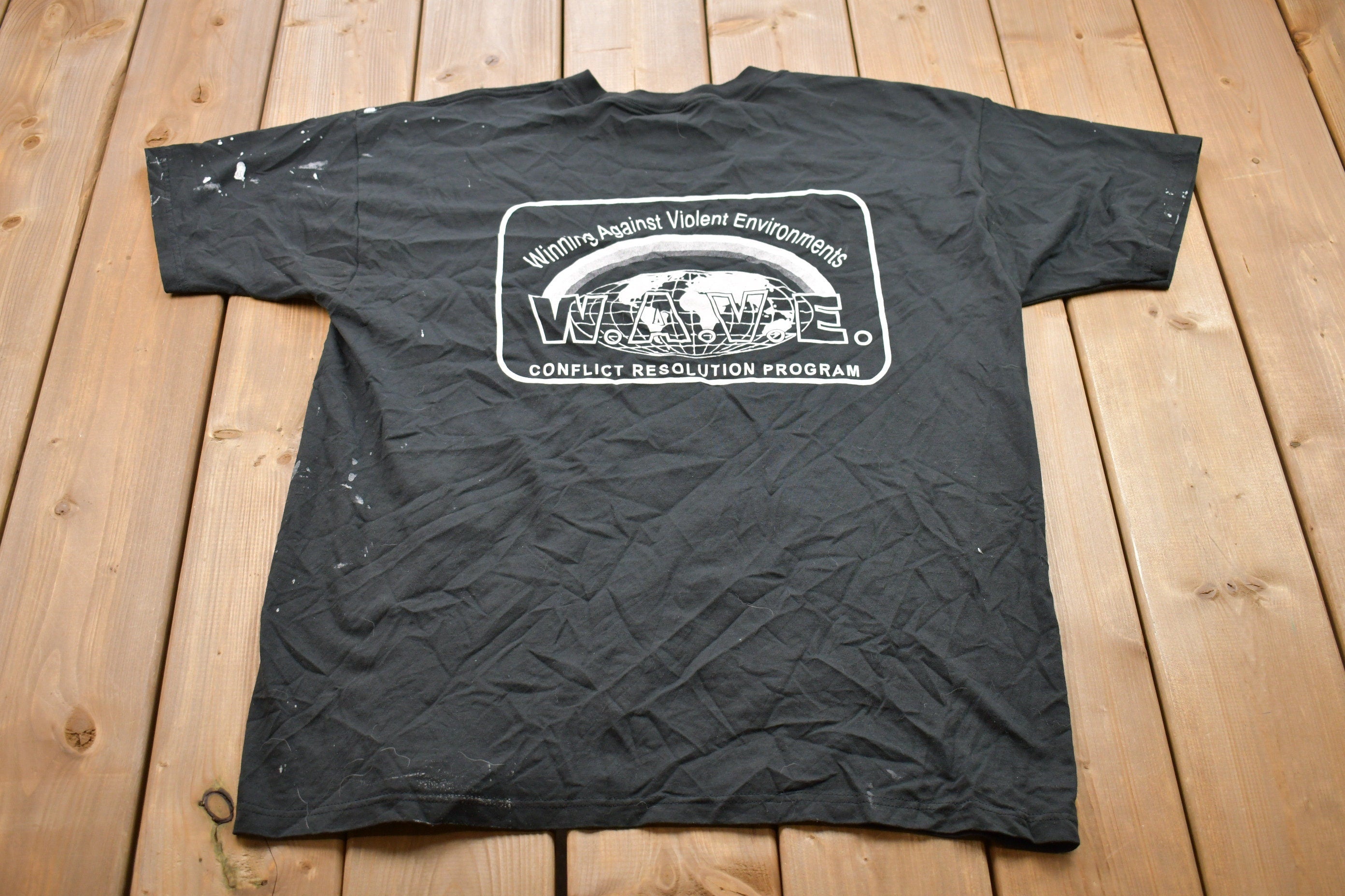 Vintage 1990s Cleveland Schools Peace Graphic T-Shirt