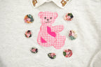 Vintage 1990s Cute Bear Graphic Collared Sweatshirt