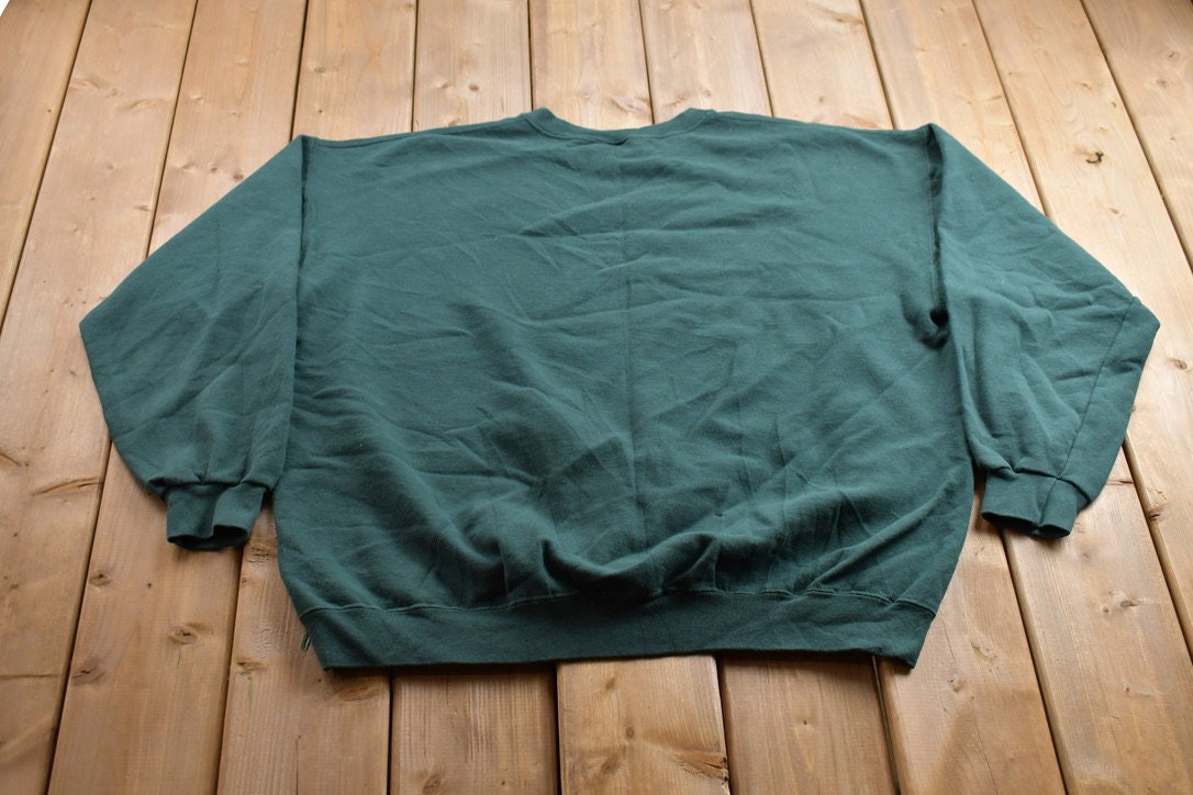 Vintage 1990s Blank Green Crewneck Sweatshirt