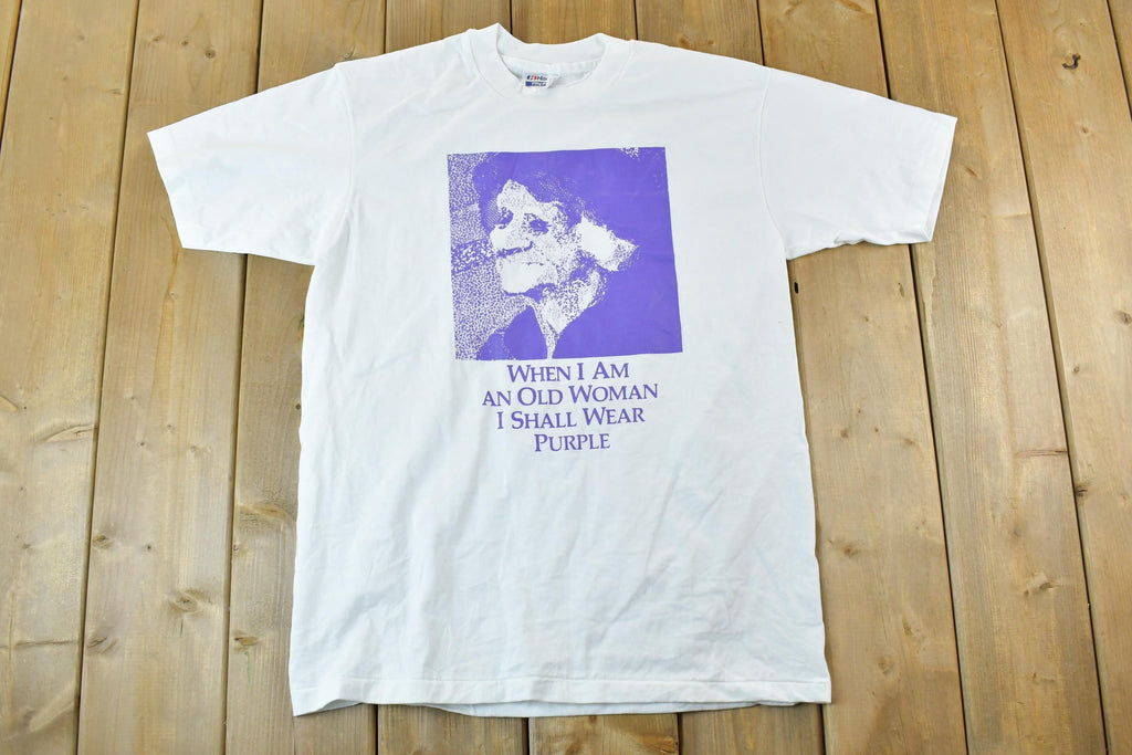 Vintage 1990s Woman In Purple Single Stitch T-Shirt