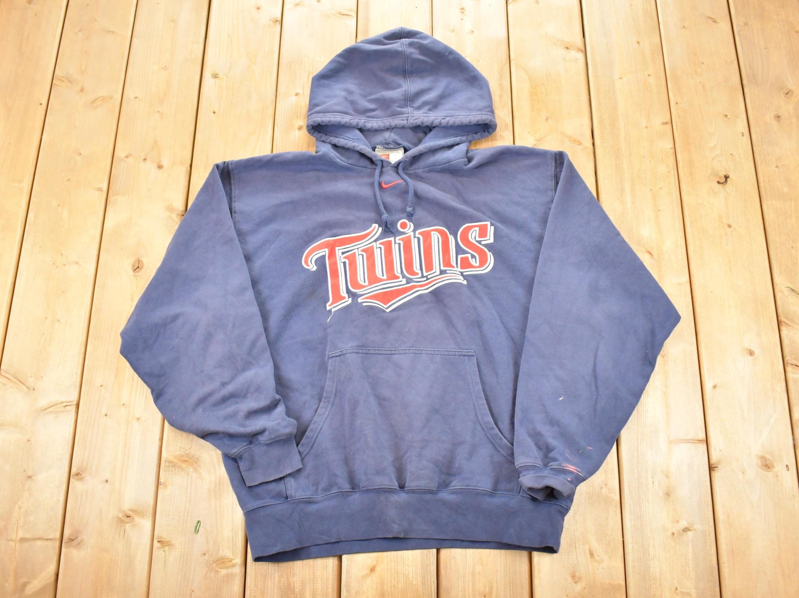 Vintage Y2K Nike Minnesota Twins MLB Embroidered Hooded Sweatshirt Men's L