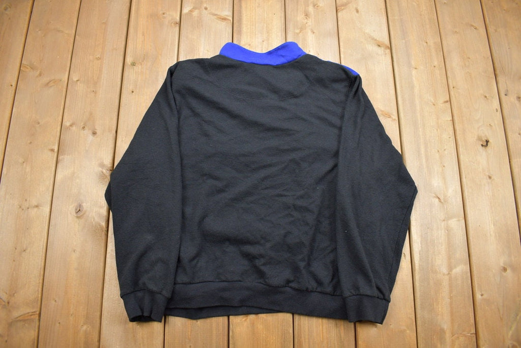 Vintage 1990s Half Zip Flower Embroidered Sweatshirt