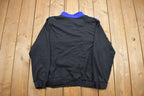 Vintage 1990s Half Zip Flower Embroidered Sweatshirt