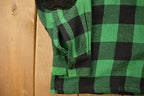 Vintage 1950s Aberdeen Green Buffalo Plaid Wool Button Up Shirt