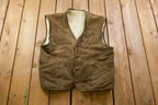 Vintage 1990s Suede Leather Sherpa Lined Vest