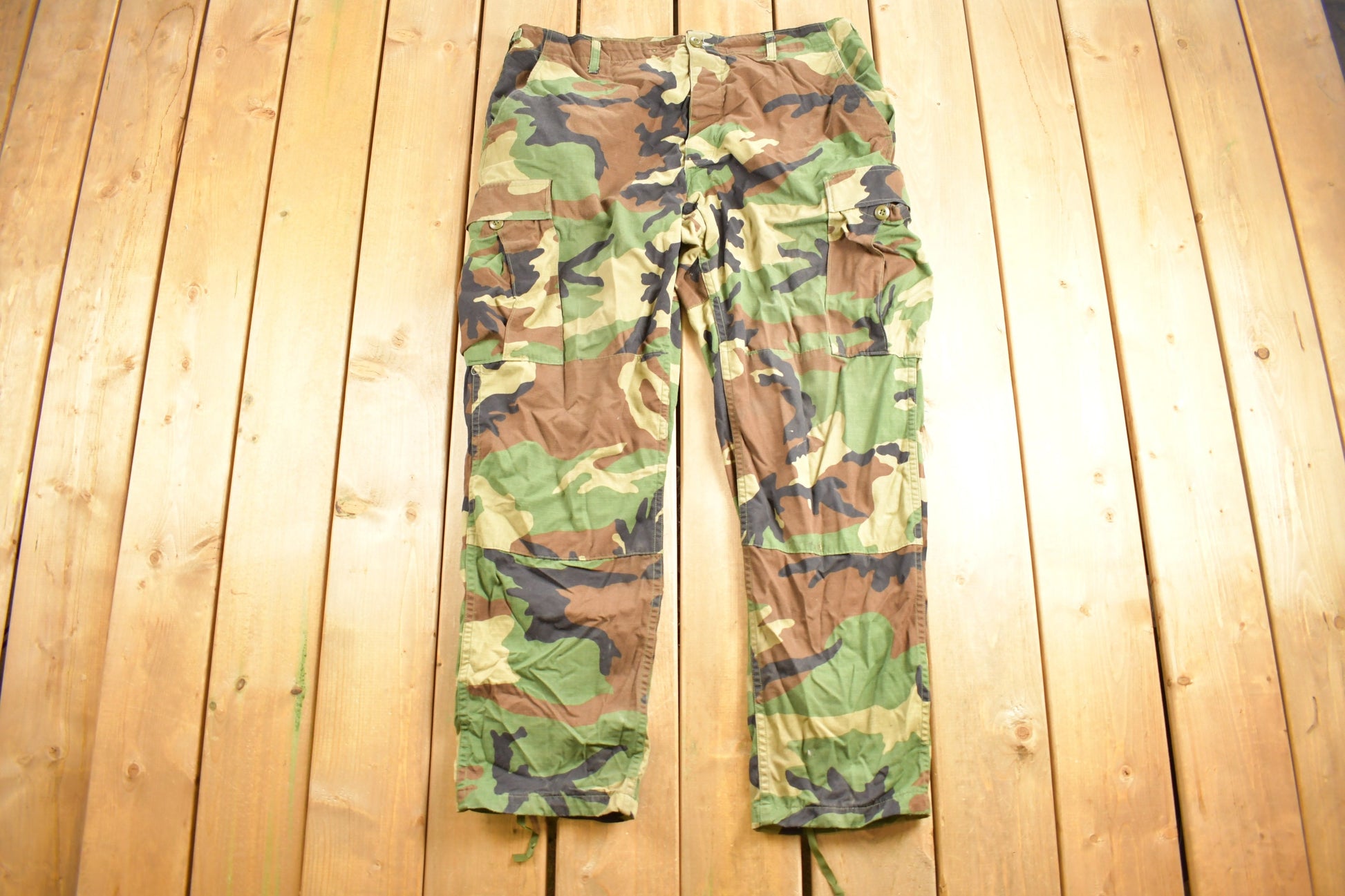 Vintage 2000 Army Woodland Camouflage Cargo Pants Size 32 - 39 x 32