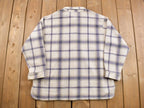 Vintage 1990s Justin Allen Plaid Button Up Fleece Sweater
