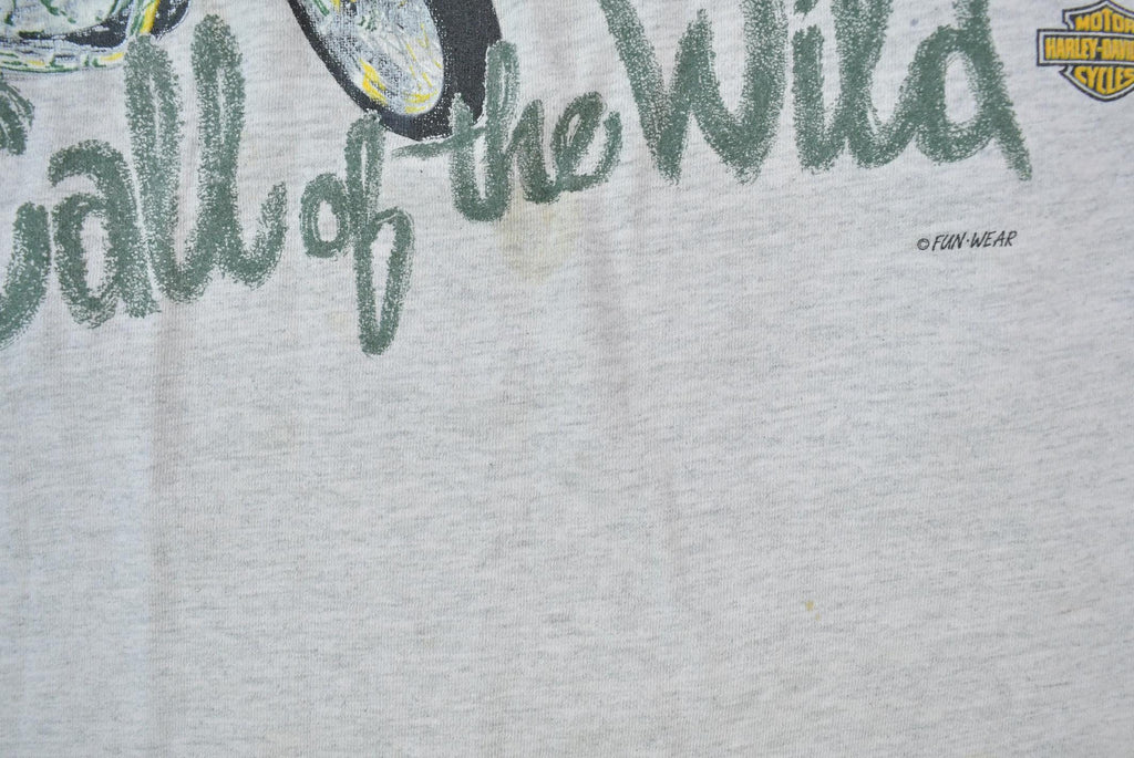 Vintage 1992 Harley Davidson Motorcycles Call Of The Wild Cougar Graphic T-Shirt