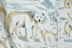 Vintage 1990s All Over Print Holiday Lodge Polar Bear Family Print Full Zip Fleece Sweater