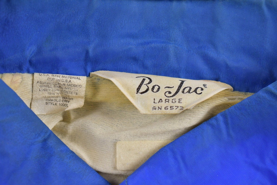Vintage 1980s Bo - Jac Urania Engineering Satin Bomber Jacket