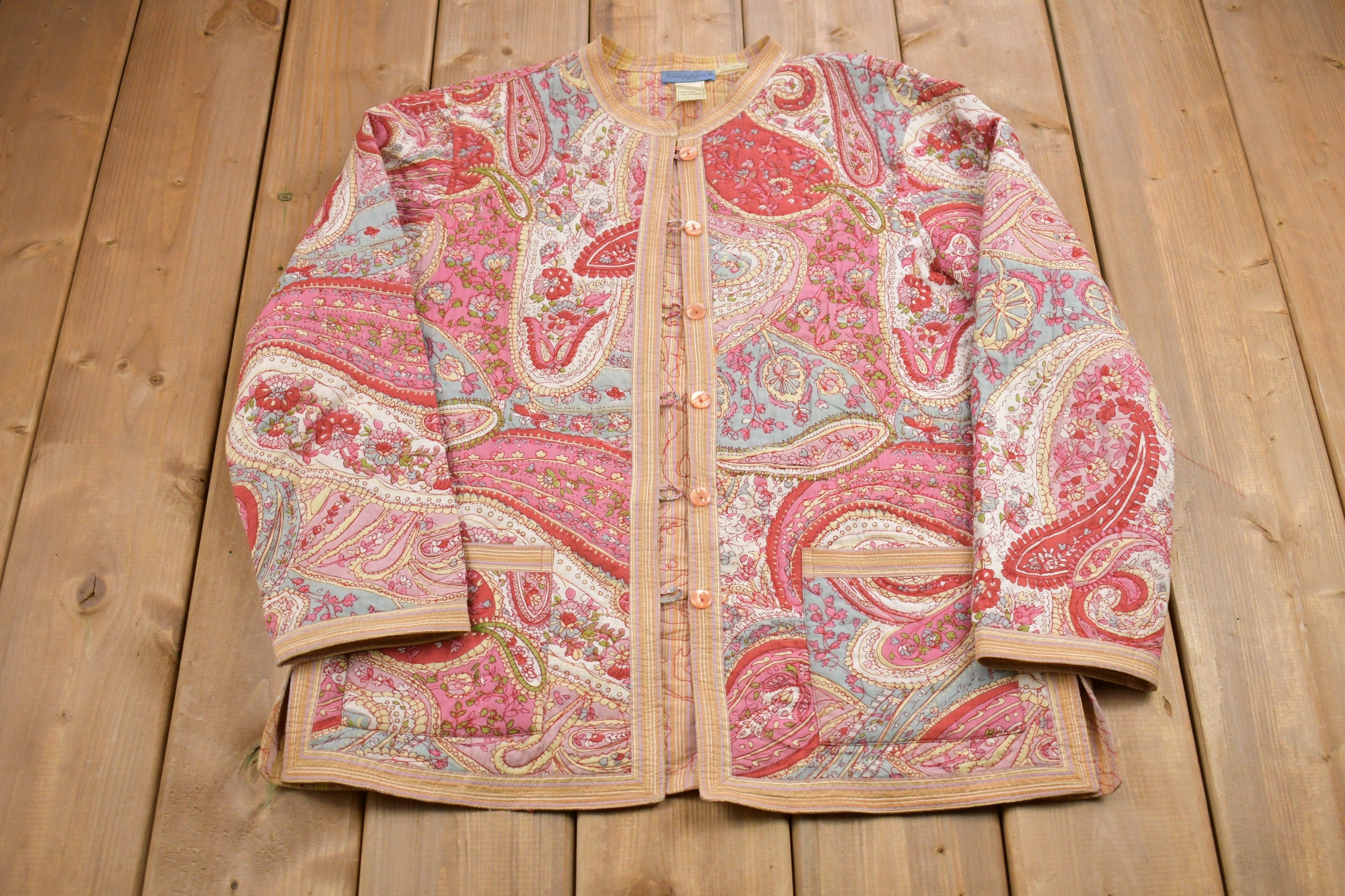 Vintage 1980s Provence D'amour Paisley Graphic Cardigan