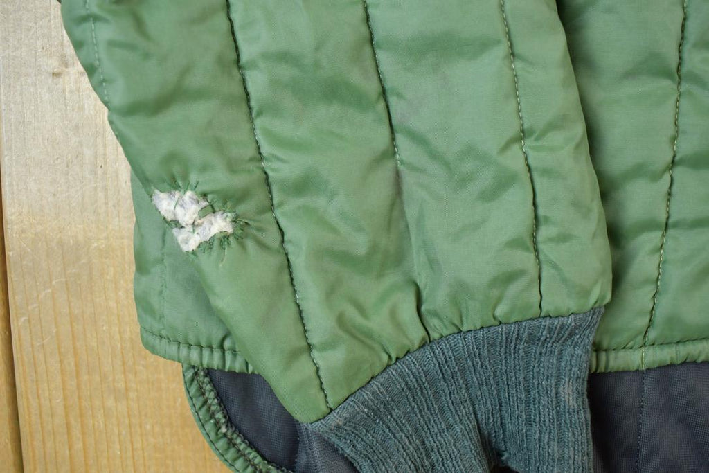 Vintage 1970s Army Green Military Windbreaker Button Up Army Jacket