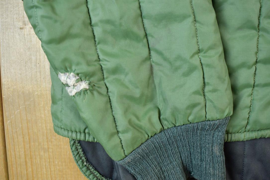 Vintage 1970s Army Green Military Windbreaker Button Up Army Jacket