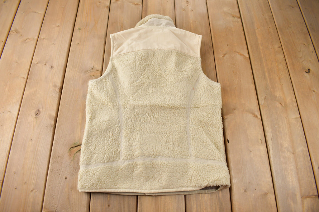 Vintage Y2K Patagonia Deep Pile Beige Fleece Sweater Vest Size Women's Medium