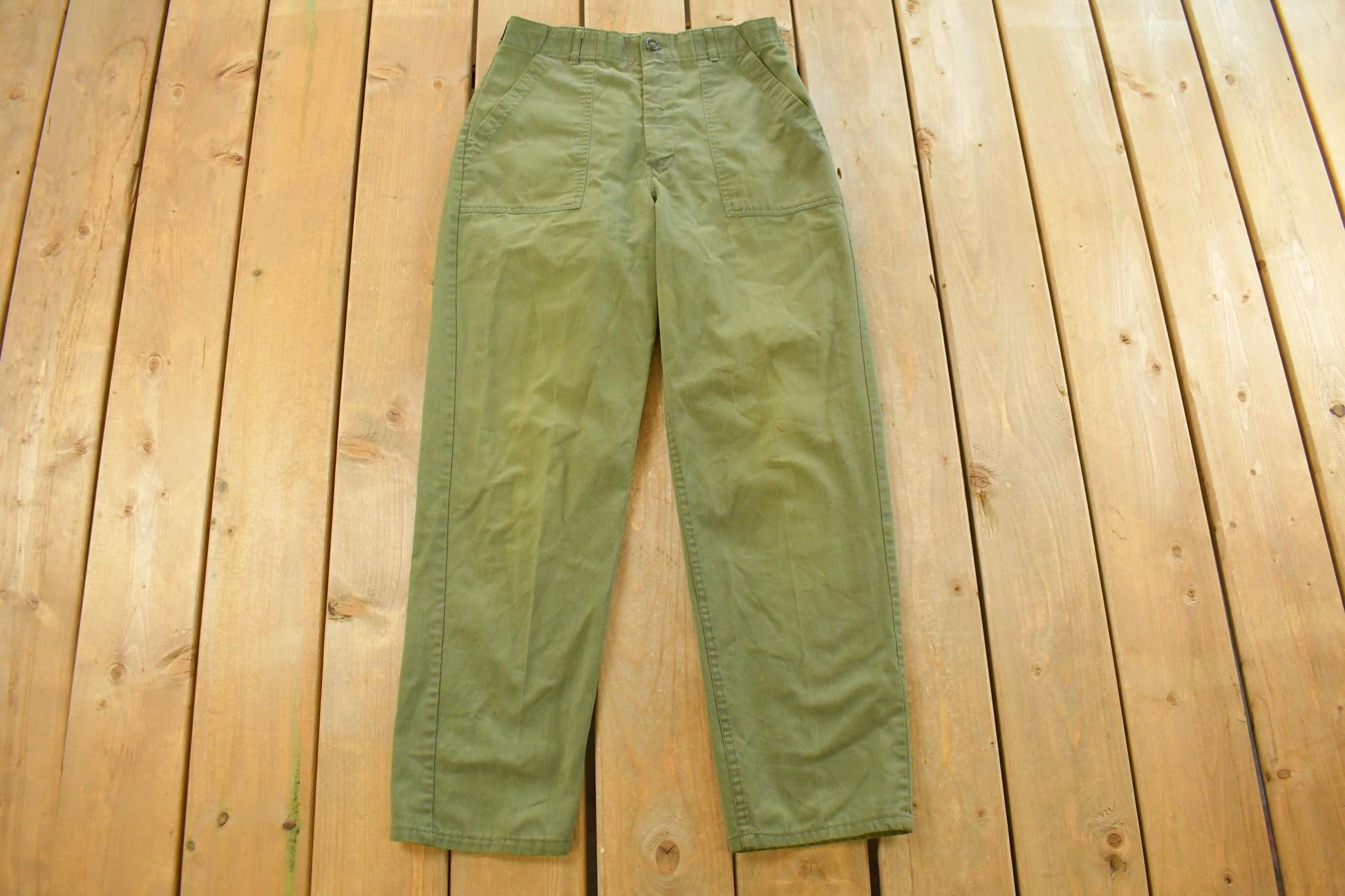 Vintage 1970s Military OG-107 Sateen Fatigue Pants Men's 28 x 29
