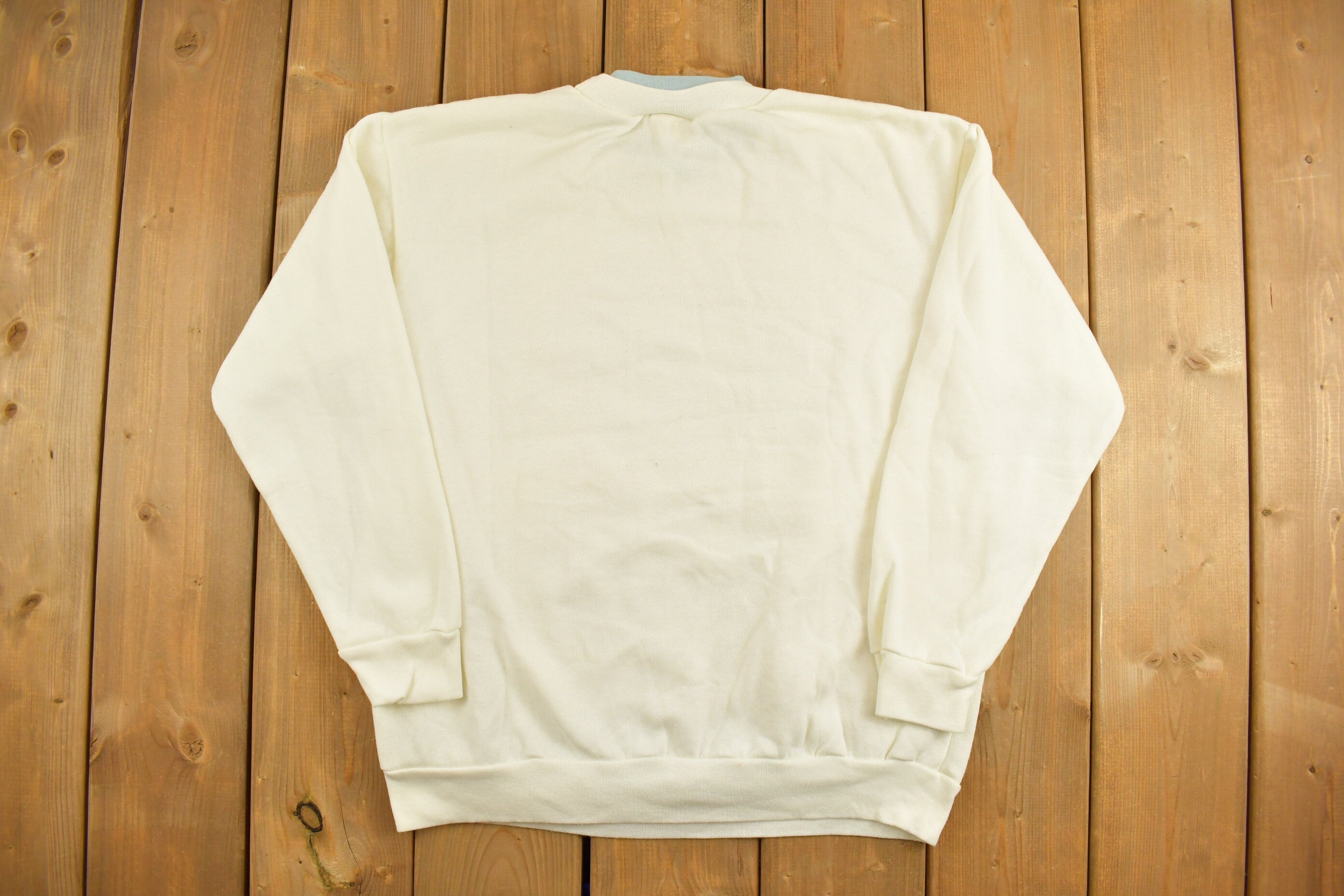 Vintage 1990s Carroll Reed Double Collar Floral Graphic Crewneck Sweatshirt