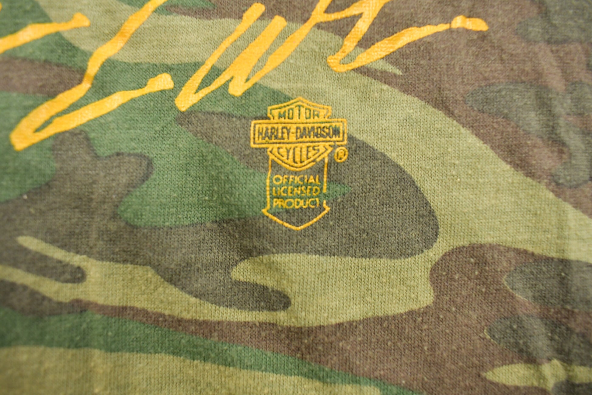 Vintage 1982 Harley "Live to Ride, Ride to Live" Camo T Shirt / Cycle Center / Rare Vintage / Streetwear / Single Stitch / Made In USA