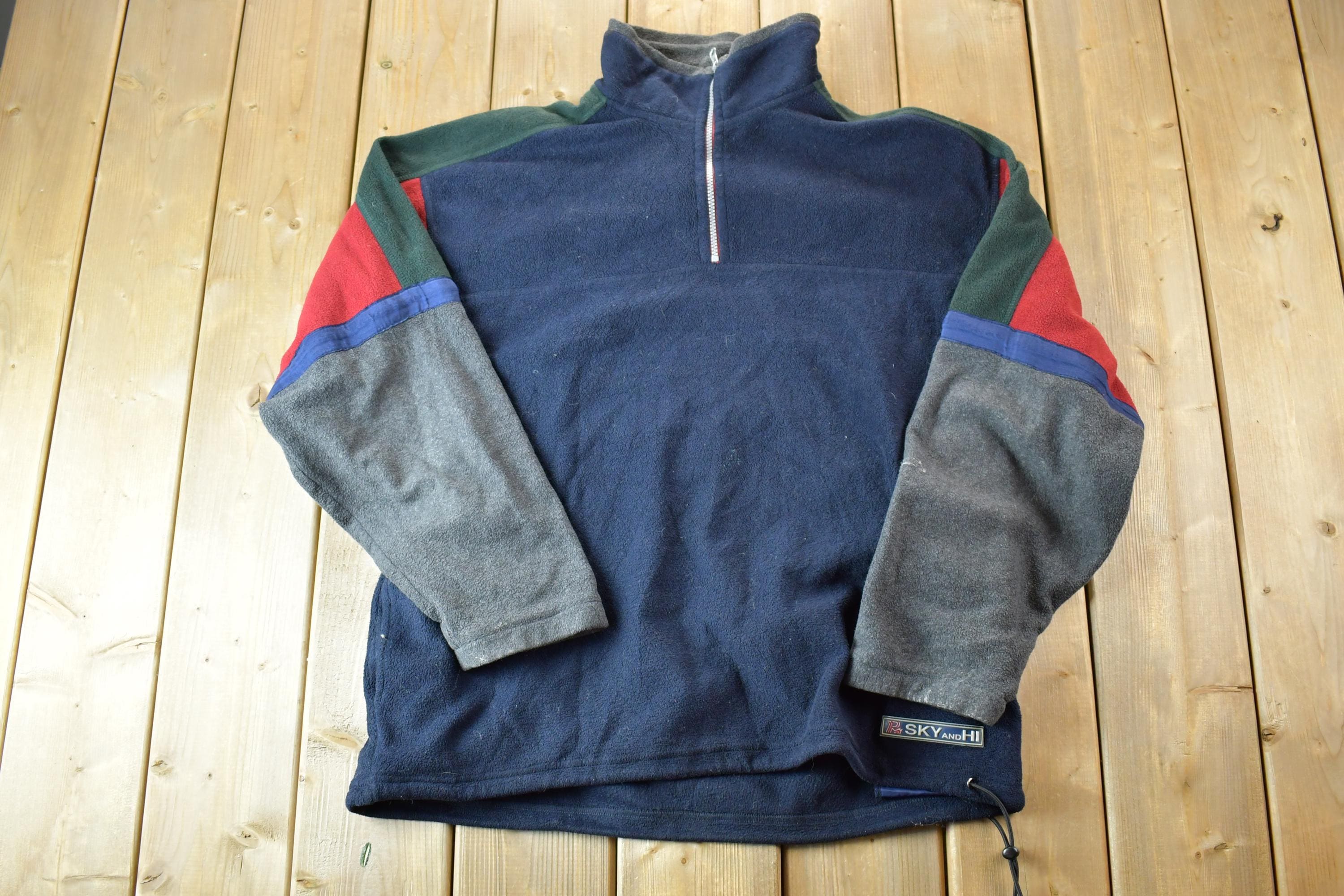 Vintage 1990s Private Member Quarter Zip Fleece Sweater
