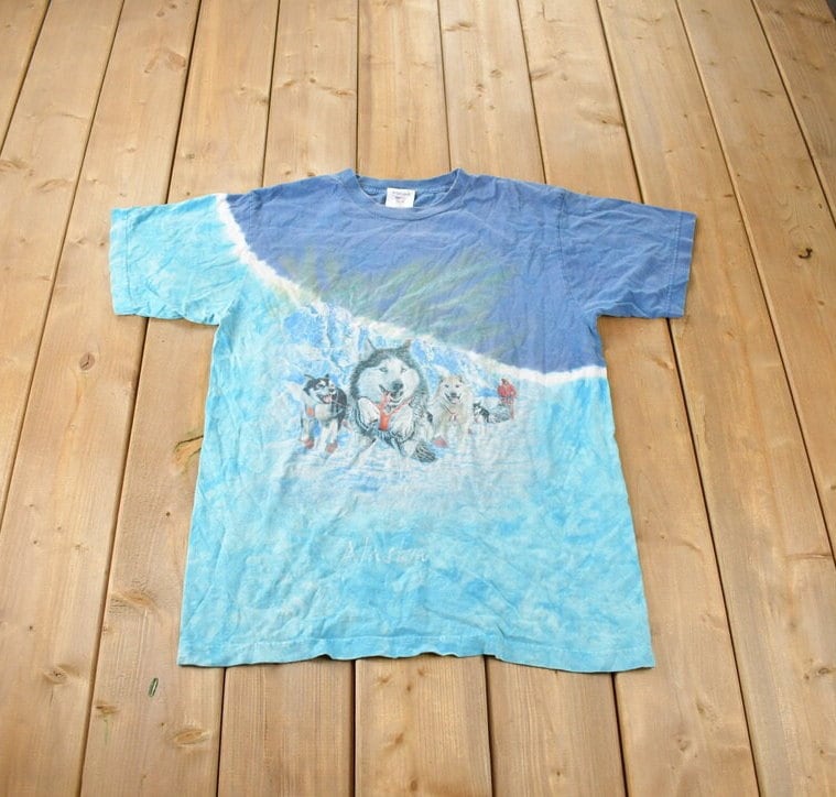 Vintage 1990s Wolf Pack Tye Dye Graphic T-Shirt