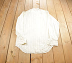 Vintage 1980s Mark Arrow Blank Striped Button Up Shirt Made In USA