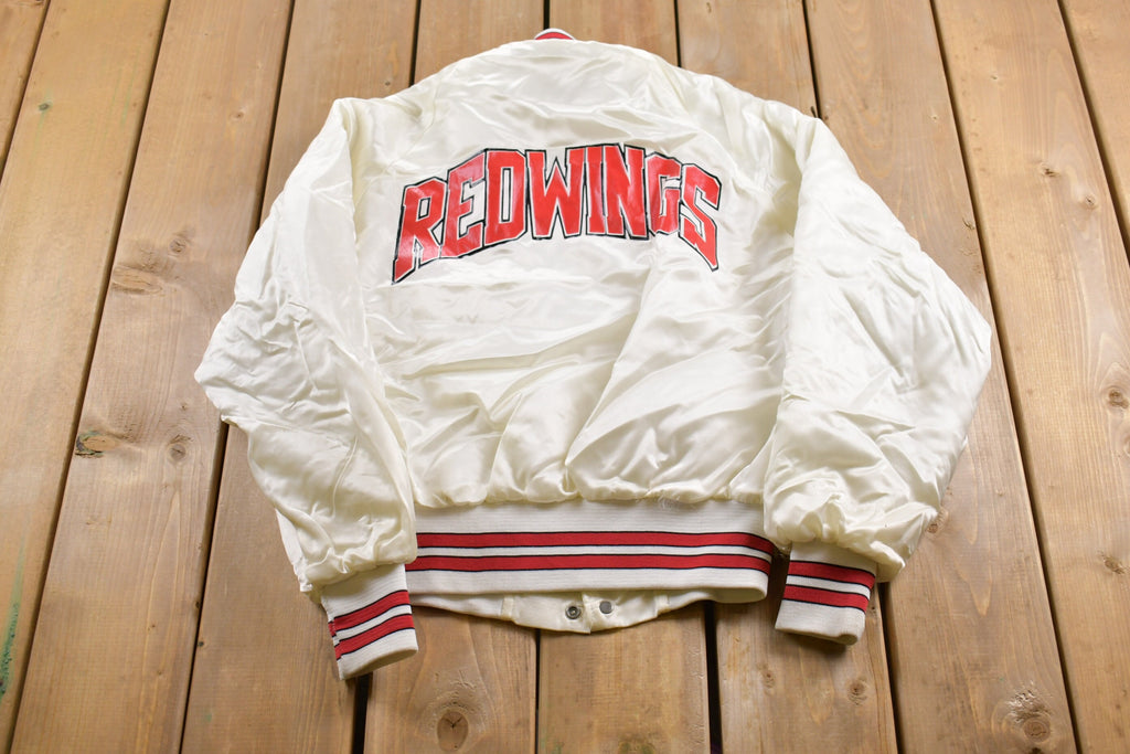Vintage 1990s Pla-Jac Redwings Satin Bomber Jacket