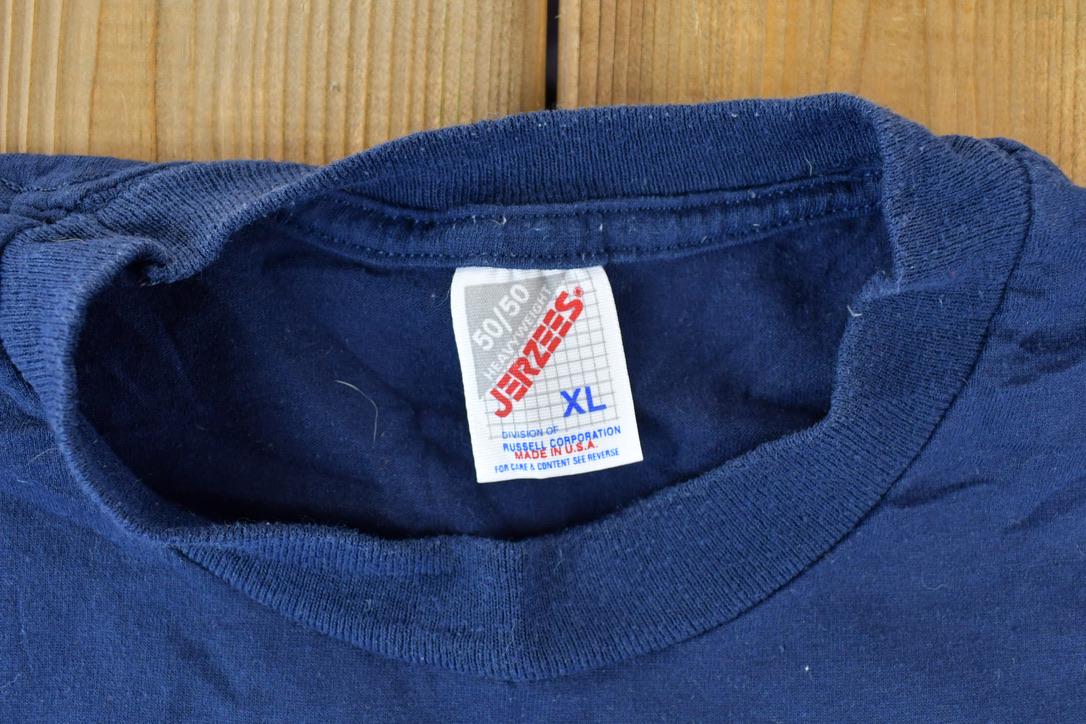 Vintage 1990s Jerzees Blank Navy T-Shirt