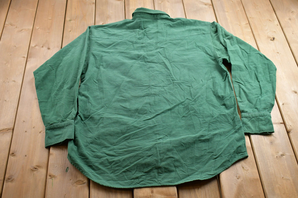 Vintage 1990s Moose Creek Blank Green Button Up Shirt